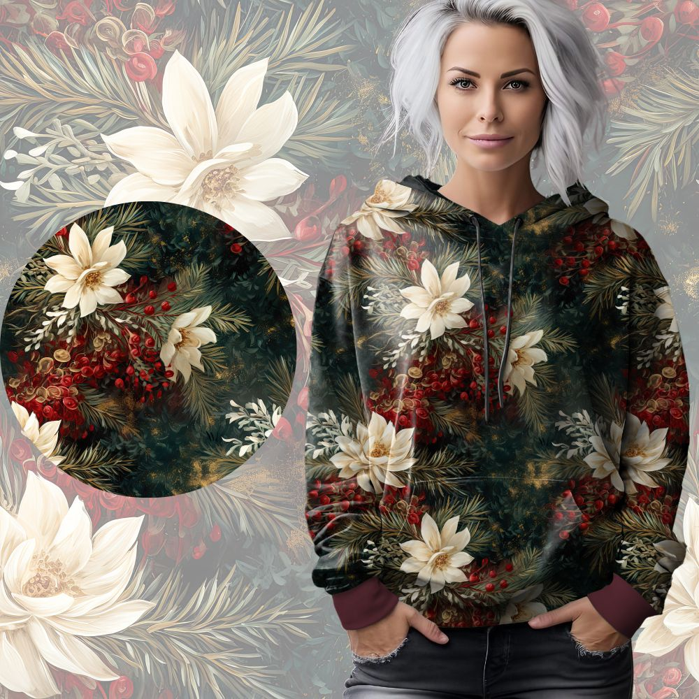 Bio French Terry mit Überbreite (Stoffbreite ca. 180 cm): Eigenproduktion  Wintertime  - von Graustufen-Stoffe